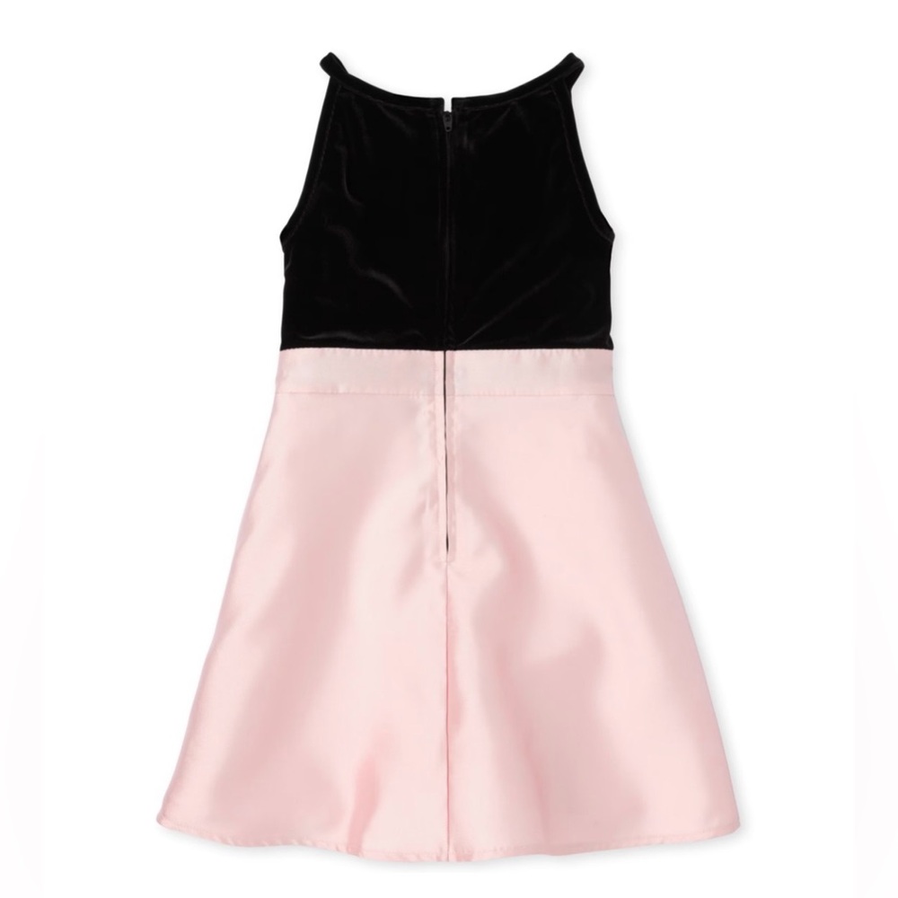 NWT The Children's Place Sz 6X/7 Girl's Pink Satin Black Velour Christmas - Picture 2 of 14